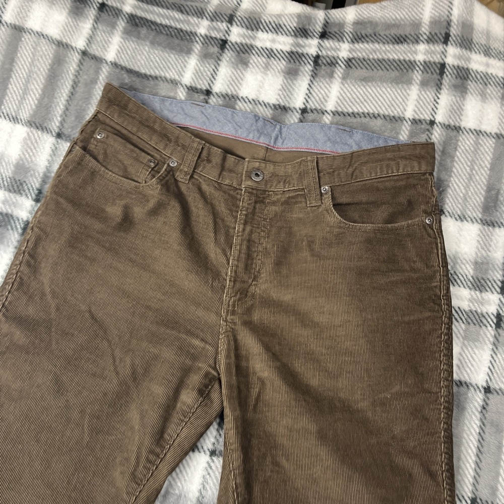 L.L.Bean Corduroy Pants Size 35x34 Standard Fit Brown Casual Straight Leg 502837 - Picture 2 of 8